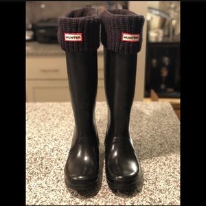 Hunter Rain boots with boot socks